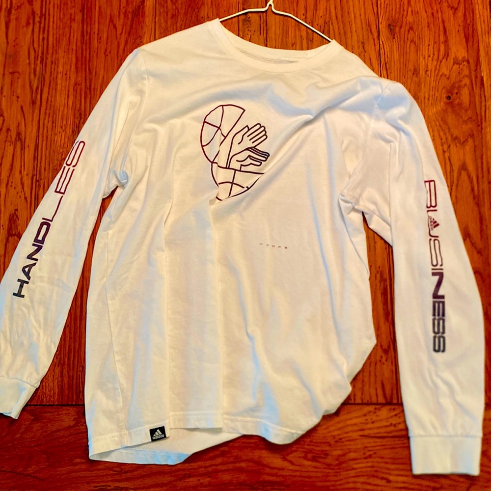 White Adidas Basketball Long sleeve Size M